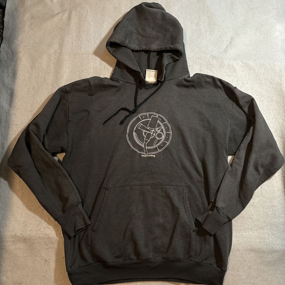 Vintage Fine Tuning Hoodie‎ Sweatshirt XL Gray Faded 90's Music